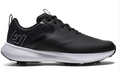 FootJoy Qualifier Wide Spiked Mens Golf Shoe | Black White Steel Grey