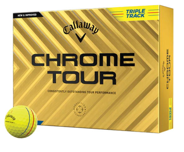 Callaway Chrome Tour Triple Track'24 Golf Ball - Yellow
