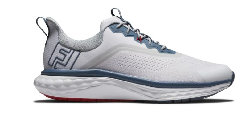 FootJoy Quantum Textile Mens Golf Shoe - White / Blue / Red