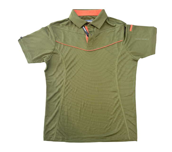 Pin High Mens Polo | Willow carrot