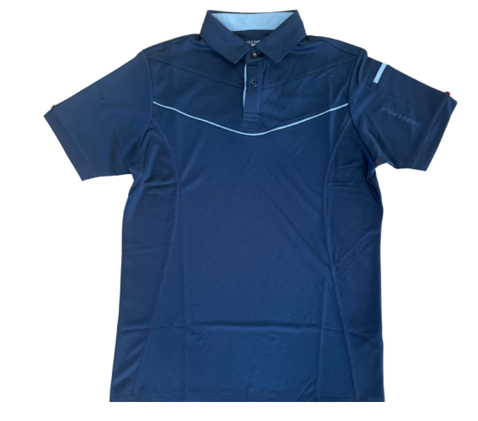 Pin High Mens Polo | Clay iron Blue
