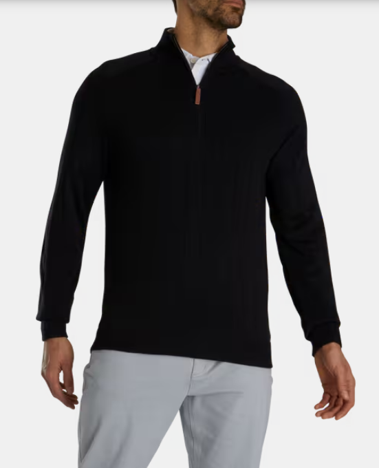 FootJoy Drop Needle Pullover | Black