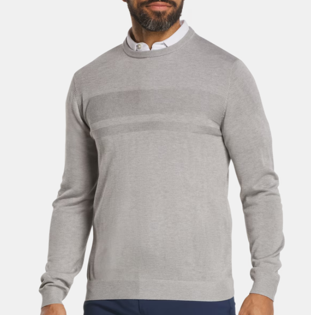 FootJoy Tonal Block Crewneck | Heather Grey