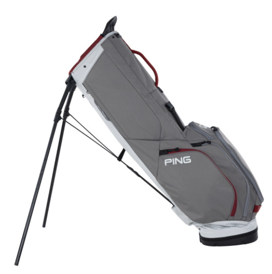 Ping Hooferlite Stand Bag | Pewter Grey Deep Red