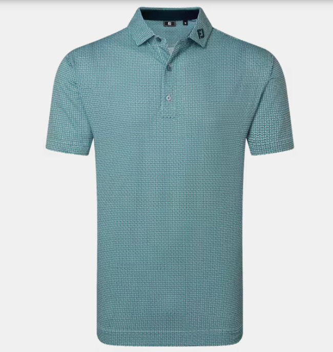 FootJoy Polo Nautical Flag Print Lisle | Field Green  Navy  White