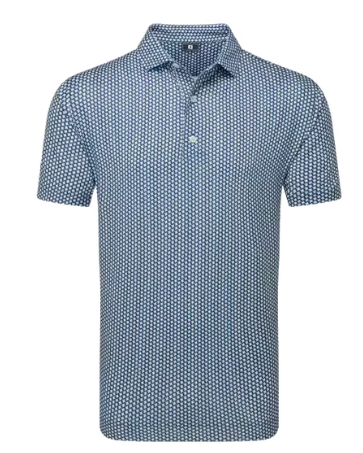 FootJoy Polo Houndstooth Geo Lisle | Dark Denim