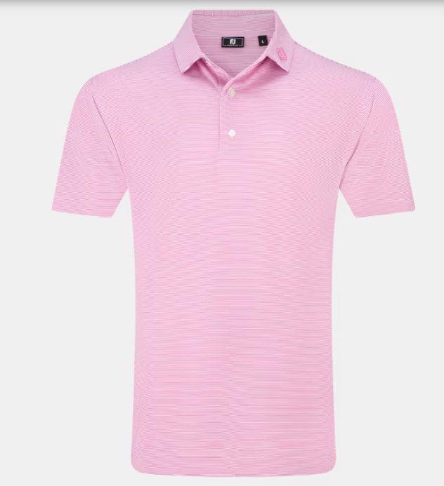 FootJoy Polo Micro Feeder Stripe Lisle | Pink White
