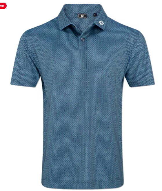 FootJoy Polo Bracket Print Lisle | Navy