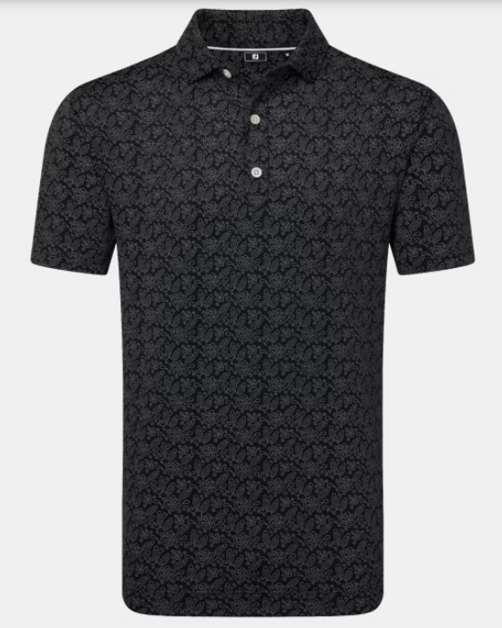 FootJoy Polo Wingtip Floral Lisle | Black White
