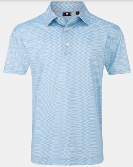 FootJoy Polo Wiggle print Lisle | Blue Jay