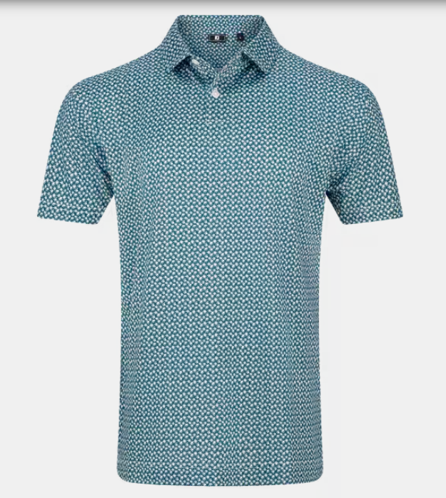 FootJoy Polo Floral Mark Lisle | Navy Field Green White