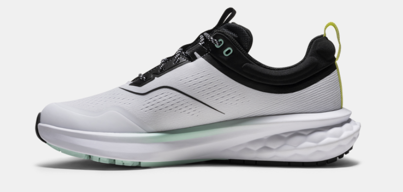 FootJoy Quantum Textile Mens Golf Shoes | White Black Evening Primrose