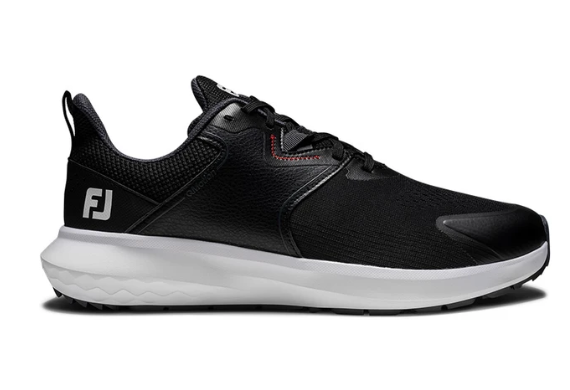 FootJoy Mens QMotion Golf Shoes | Black Ebony Red