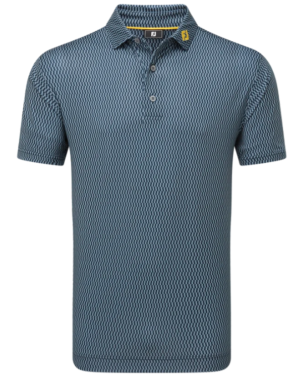 FootJoy Polo Wiggle Print Lisle | Navy Grey White
