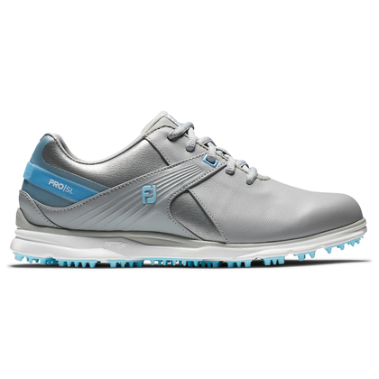Footjoy prosl ladies golf shoes grey light blue hero